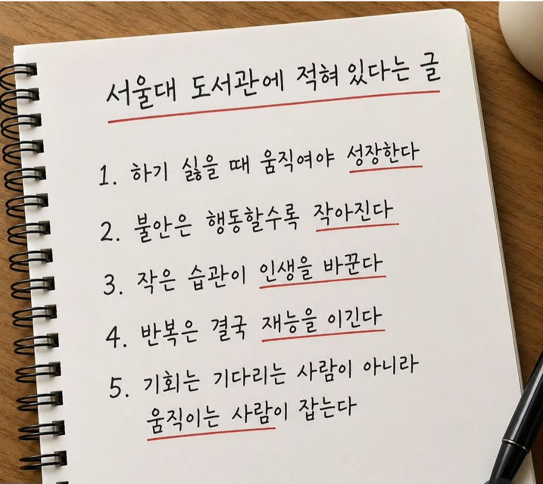 서울대 도서관에 적혀 있다는 글