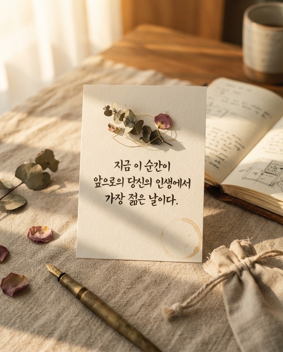 "지금 이 순간이 가장 젊은 날이다."
