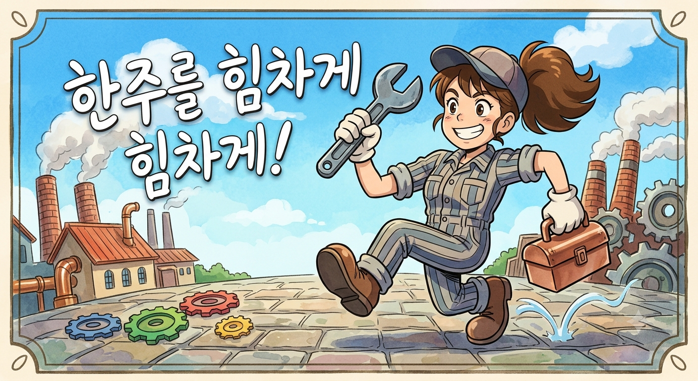 월요일부터 비가와서